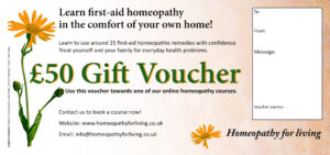 homeopathy for living gift voucher £50